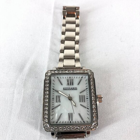 Lot Of 2 Kessaris Watches 1 Gold Tone And 1 Silver Tone With Rhinestones - Picture 2 of 8